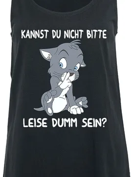 Top - Kannst du nicht bitte leise dumm sein? - L bis 3XL - für Damen - Größe 3XL - schwarz - Frauen - female - Tierisch - FashionsVida