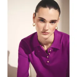 Jersey de mujer cuello polo botones grandes