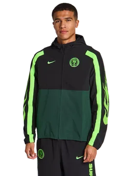 Nigeria Men Track Tops - Black - Size M - Poly Woven - Black - Size: Medium - Nike - FashionsVida