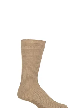 Pair Oatmeal Original Cotton Softop Socks Men's 11-13 Mens - - Cream - Size: 11-13 Mens - HJ Hall - FashionsVida