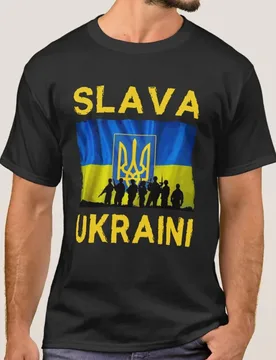 Ukrainian Trident Flag Soldiers Silhouette Glory To Ukraine T-Shirt. Premium Cotton Short Sleeve O-Neck Mens T Shirt New S-3XL - Aliexpress - FashionsVida