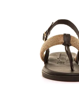 Sandalias planas de mujer en piel con tira de dedo - mustang - FashionsVida