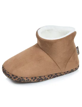 Chaussons Bottillons suédine léopard camel 37/38 - Isotoner - FashionsVida