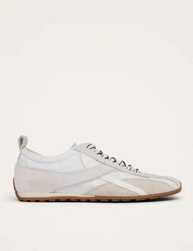 Suede Lace Up Trainers White female - Alohas - FashionsVida