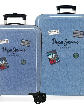 Juego de maletas (cabina y mediana) Digital Damon rígidas con capacidad de 104L - Pepe Jeans - FashionsVida