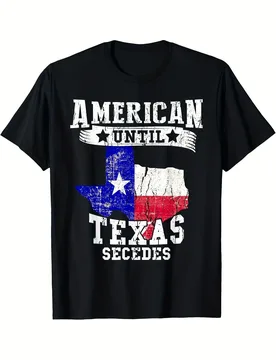 American Until Texas Secedes Unisex Distressed Cotton T-ShirtCasual Short Sleeve with Texas Flag DesignBlack Humorous - Aliexpress - FashionsVida
