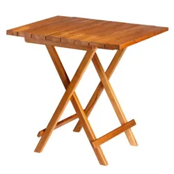 Teca Folding Table Brown 80 x 60 x 75 cm unisex