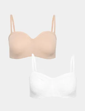 Pack Jasmine Lace Wired Strapless Bras A-E White Mix female - M&S - FashionsVida