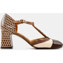 Zapato mujer en piel con tacon y con cierre hebilla
