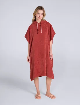 Anna Womens Towelling Poncho - Orange - Animal - FashionsVida