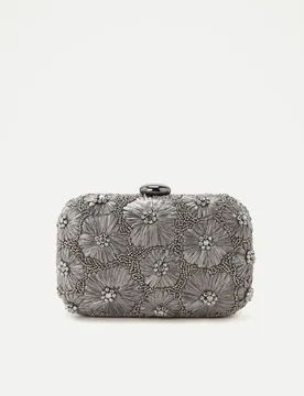 Bolso clutch de rafia y pedrería con forma de flores - Woman Fiesta El Corte Inglés - FashionsVida
