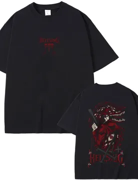 Anime Hellsing T Shirts Vampire Alucard Merch T-shirt Men Women Manga Gothic Oversized Streetwear Unisex Soft Cotton Tshirt Tops - Aliexpress - FashionsVida