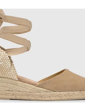 Alpargatas con cintas de mujer Carina en algodón acabado lavado - Castañer - FashionsVida