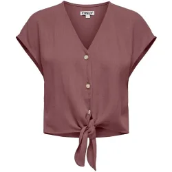 Blusa de mujer de lino con nudo