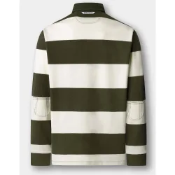 Polo de hombre rugby rayas manga larga fit clásico