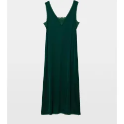 Zadig & Voltaire - Vestido midi sin mangas satinado con encaje
