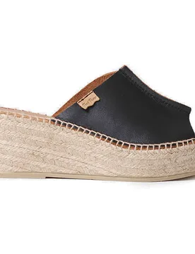 Pons Sandales Compensées En Sparte Ivonne Black EU 42 - Toni - FashionsVida