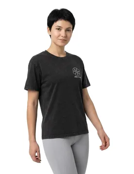 Maglietta A Maniche Corte One Line Flowers Black M - Miss Tee - FashionsVida