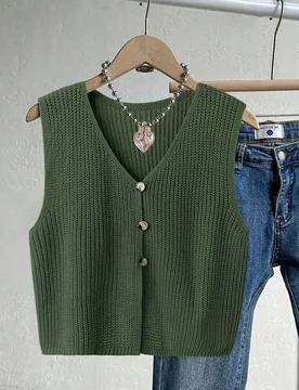 Cárdigan sin mangas talla grande para mujer, minimalista y de moda, apto para el verano 2XL - Shein - FashionsVida