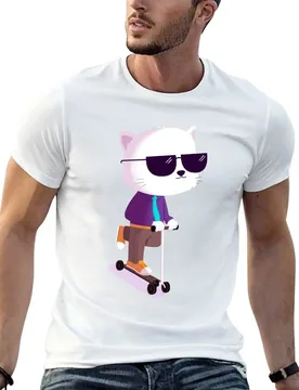 Scooter Cat T-Shirt g man t shirts for men cotton tshirt 100% anime tshirt T-shirt - Aliexpress - FashionsVida
