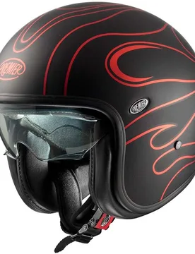 Casco Moto Jet VINTAGE FR RED CHROMED BM Rosso Opaco taglia XS - Premier - FashionsVida