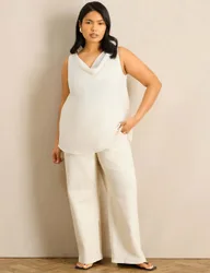 Cowl Neck Relaxed Vest Top White female