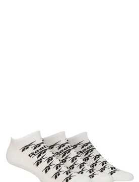 Mens and Women's 3 Pair Essentials Cotton Trainer Socks White 4.5-6 UK - White - Size: 4.5-6 UK - Reebok - FashionsVida