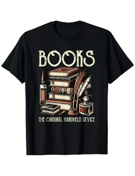 Vintage Y2K Books&Stationery Graphic with"Original Handbook Device"Design-100% cotton summer O-neck printed men's T-shirt - Aliexpress - FashionsVida