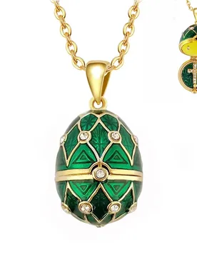 Enamel Faberge Easter Egg Pendant Necklace Jewelry Locket Brass Vintage Family Pet Ashes Collection Cross inside - Aliexpress - FashionsVida