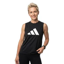 T-shirt Sans Manches Train Essentials Logo Black / White XS