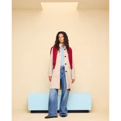 Abrigo soft cuello subido de mujer