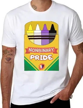NonBinary Pride Crayons T-Shirt t shirt man luxury mens graphic t shirts T-Shirt - Aliexpress - FashionsVida