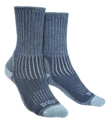 Womens - Ladies Hiking Midweight Merino Wool Socks - Blue - Size 7-8.5 (Uk Shoe)