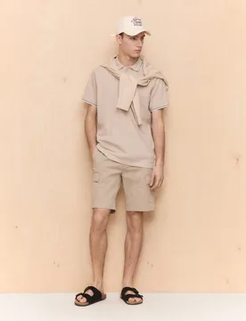 Bermuda algodón multibolsillos stretch de hombre con cordón - Easy Wear - FashionsVida