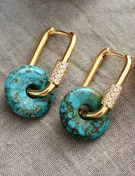 Gomggsale Glamorous Gemstone Hoop Earrings: A Blend of Luxury and Natural Beauty - Aliexpress - FashionsVida