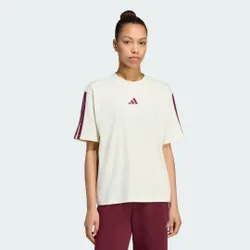 T-shirt Essentials 3-Stripes Boyfriend L Ivory / Maroon