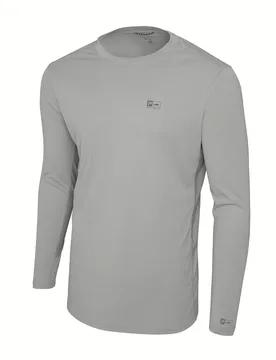 Vaportek Solid Uv Long Sleeve T-shirt Grey M Men - PELAGIC - FashionsVida