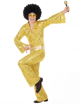 Er Jahre Disco-Kostüm für Herren gold - male - Atosa - FashionsVida