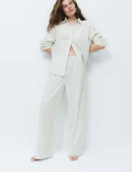 Pure Cotton Striped Pyjama Bottoms Pistachio female