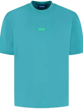 Hugo T-shirt à Manches Courtes Nalono 10250555 Blue Turquoise Aqua S - Hugo Boss - FashionsVida