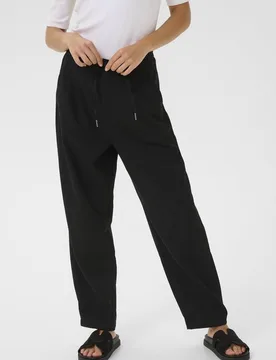 Women's KAmerle Belt Trousers in True Black Size: 10 - True Black - Size: 10 - Kaffe - FashionsVida