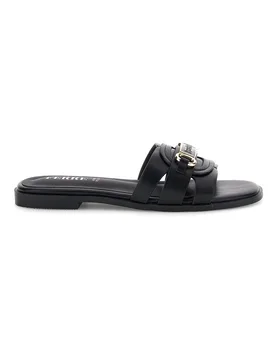 Ciabatta nera con sottopiede in pelle Ferre F1010 37 - FERRE' - FashionsVida