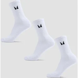 Unisex Crew Socks (3 Pack) - White - UK 9-11