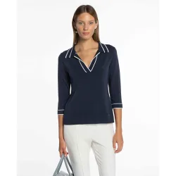 Suéter de mujer de punto con cuello polo