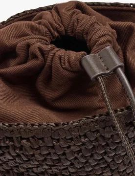 Bandolera de mujer efecto rafia trenzado con cierre de cuerda en liso - Parfois - FashionsVida