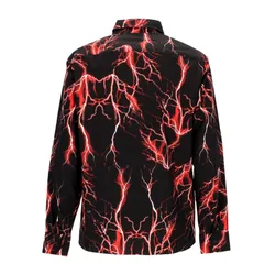 Camicia Manica Lunga Uomo All Over Lightning Shirt Black/red