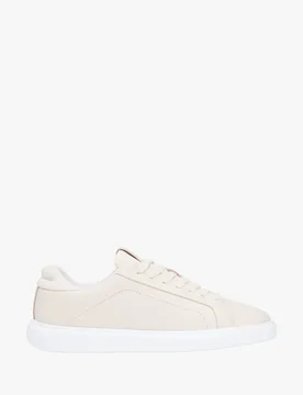 Baskets basse à lacet en cuir lisse - Tommy hilfiger - FashionsVida