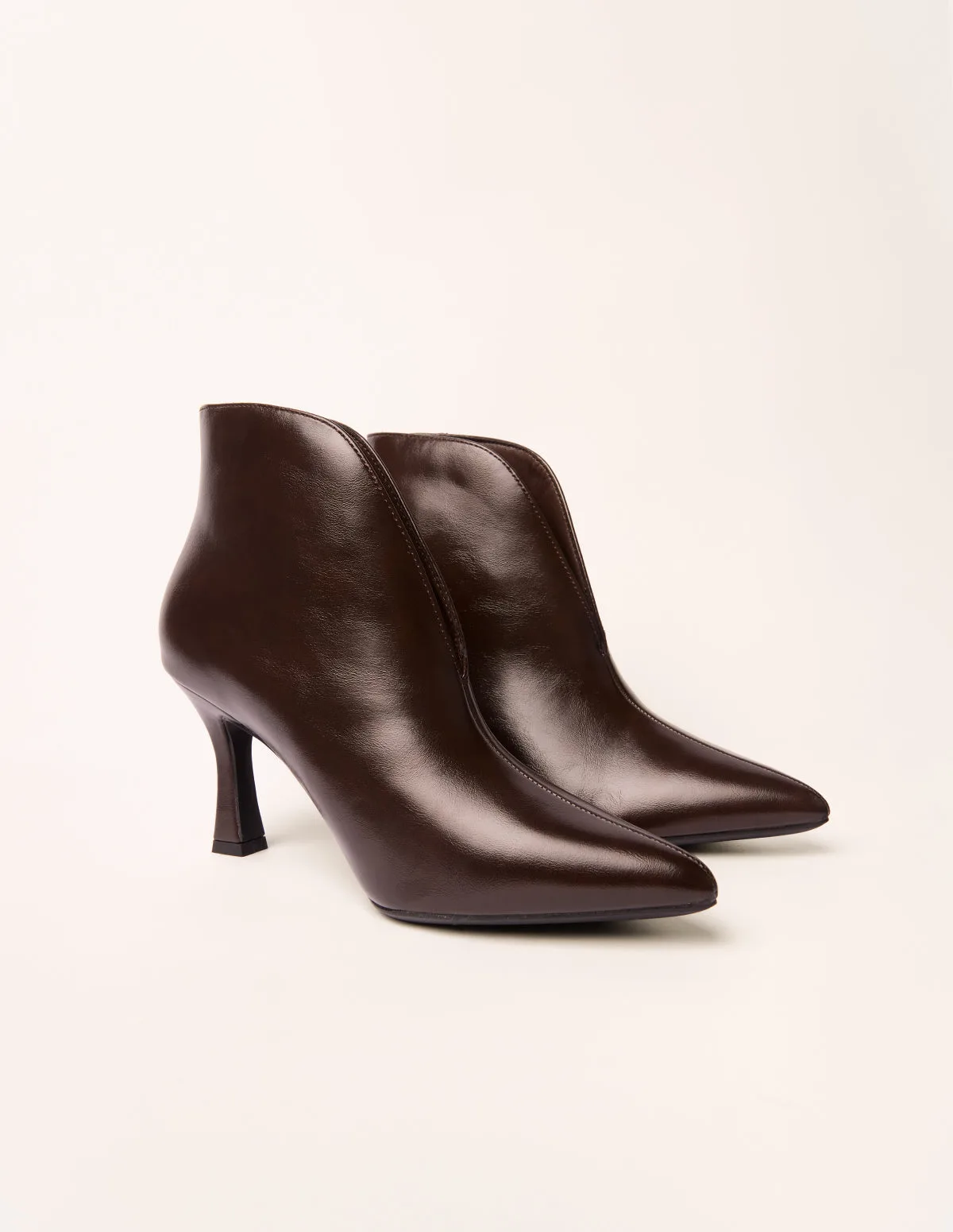 Split Front Ankle Boots - UK 3 (EU 36) / CHOCOLATE - female - Blue Vanilla - FashionsVida