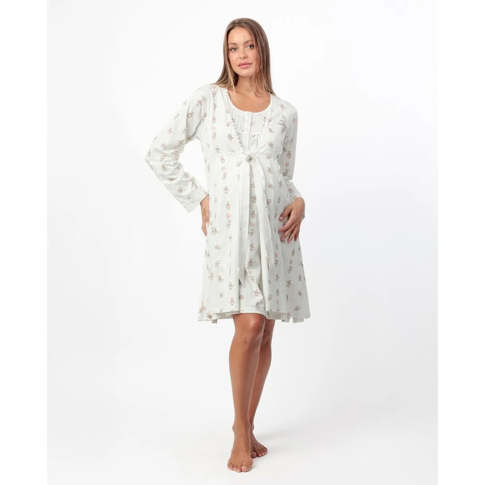 Camisón premamá de manga larga de punto de algodón - Disney - FashionsVida