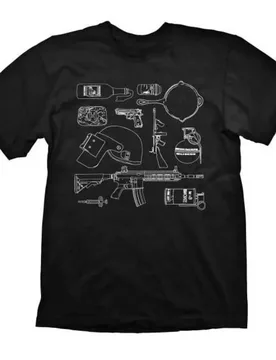 T-shirt à Manches Courtes Pubg Sketch Items Black L unisex - DIFUZED - FashionsVida